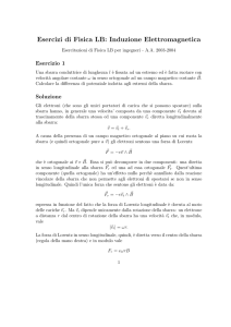 Esercizi di Fisica LB: Induzione Elettromagnetica