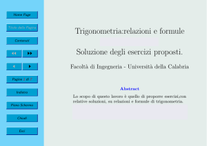 Trigonometria:relazioni e formule Eterovalutazione Soluzione degli