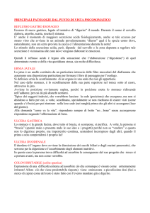 PRINCIPALI PATOLOGIE DAL PUNTO DI VISTA PSICOSOMATICO