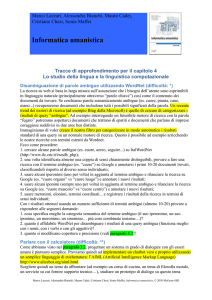 Tracce di approfondimento per il capitolo 6