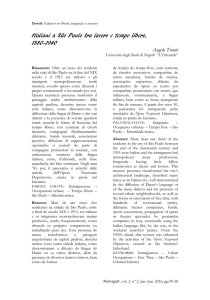 Italiani a São Paulo tra lavoro e tempo libero, 1880-1940