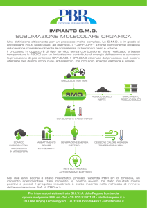 IMPIANTO SMO Sublimazione molecolare organica