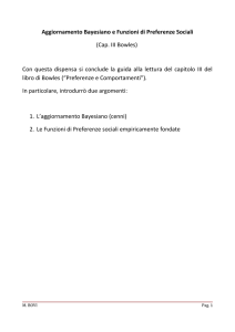 Aggiornamento Bayesiano e Funzioni di Preferenze Sociali (Cap. III