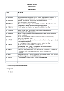 CORSO DI LATINO A.S. 2013-2014 CALENDARIO Le lezioni si