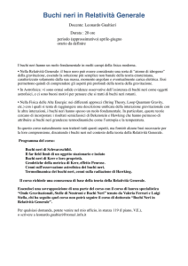 Buchi neri in Relatività Generale