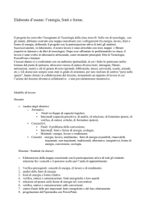 Elaborato d`esame: l`energia, fonti e forme.