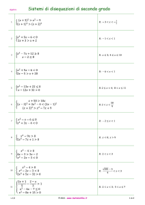 Sistemi di disequazioni di secondo grado