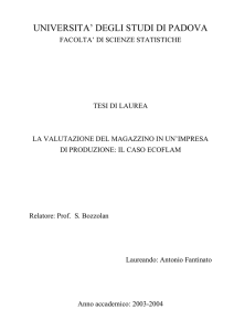 UNIVERSITA` DEGLI STUDI DI PADOVA