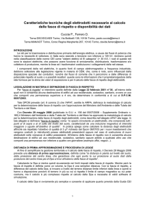 Caratteristiche tecniche degli elettrodotti necessarie al calcolo delle