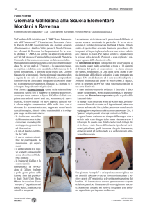 Giornata Galileiana alla Scuola Elementare Mordani a Ravenna