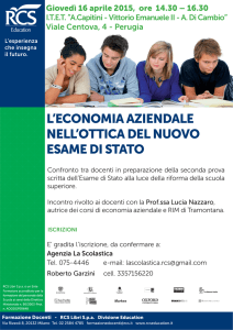 L`ECONOMIA AZIENDALE NELL`OTTICA DEL NUOVO ESAME DI