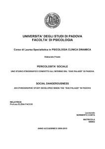 UNIVERSITA` DEGLI STUDI DI PADOVA FACOLTA` DI PSICOLOGIA