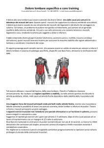 Dolore lombare aspecifico e core training