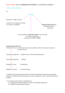 ADAM SMITH ED IL LIBERISMO ECONOMICO