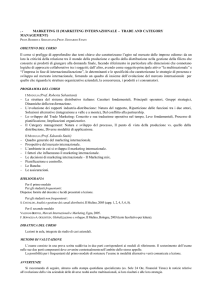 Marketing II (Marketing Internazionale Trade and