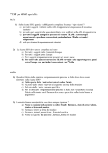 TEST per MMG specialità