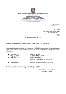 Calendario prove scritte Esame di Stato 2013-2014