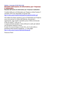Risultati dell`esame di Informatica per l`impresa 5 settembre