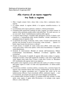 Alla ricerca di un nuovo rapporto tra fede e ragione