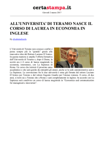 all`universita` di teramo nasce il corso di laurea in economia in inglese