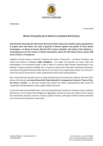 Musei civici gratis per le donne in occasione del 8 marzo