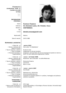 Federico Fantechi FORMATO EUROPEO PER IL CURRICULUM