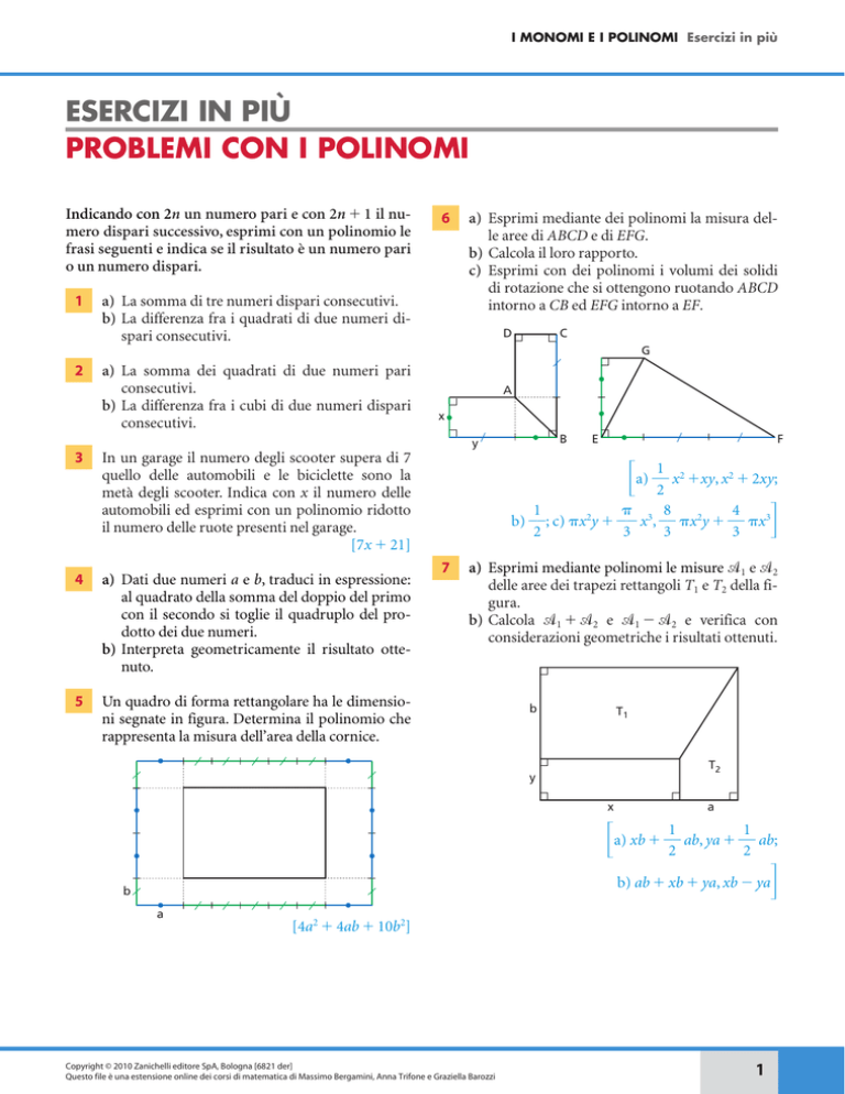 Problemi Con I Polinomi - Zanichelli Online Per La Scuola