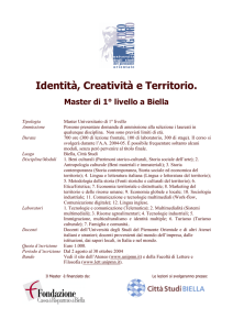 Identità, Creatività e Territorio. - Fondazione Cassa di Risparmio di