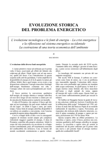 Evoluzione storica del problema energetico