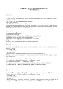 Esercizi politiche commerciali
