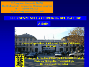 A. Solini - Le urgenze nella chirurgia del rachide