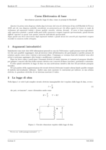 Corso Elettronica di base 1 Argomenti introduttivi 2 La legge di ohm