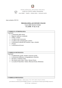 PROGRAMMA di SCIENZE UMANE Liceo delle Scienze Umane