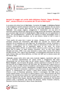 Martedì 24 maggio nel cortile della biblioteca Panizzi `Happy