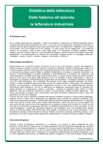 Didattica della letteratura Dalla fabbrica all`azienda: la