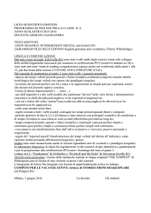 LICEO SCIENTIFICO EINSTEIN PROGRAMMA DI INGLESE DELLA