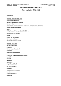 PROGRAMMA DI MATEMATICA Anno scolastico