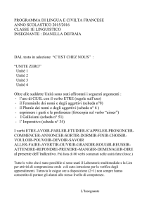 PROGRAMMA DI LINGUA E CIVILTA FRANCESE