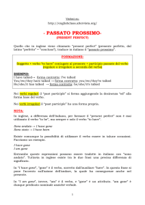 passato prossimo - present perfect - English Class