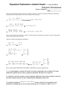 Equazioni frazionarie e sistemi lineari