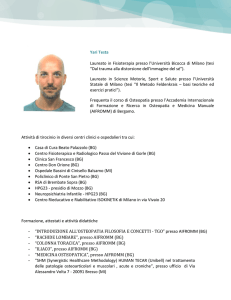 Yari Testa Laureato in Fisioterapia presso l`Università Bicocca di