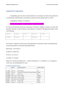 Capitolo III: L`imperfetto