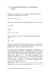 11.9 Gli amplificatori distribuiti e l`amplificatore Raman