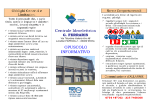Centrale Idroelettrica OPUSCOLO INFORMATIVO