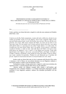 CANCELLERIA ARCIVESCOVILE DI FIRENZE li PROFESSIONE DI