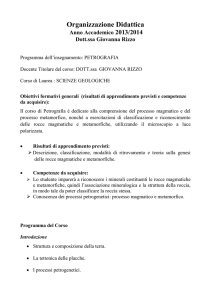 Petrografia - Dipartimento di Scienze (UNIBAS)