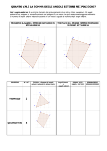 QUANTO VALE LA SOMMA DEGLI ANGOLI ESTERNI NEI