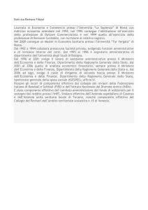 Laureata in Economia e Commercio presso l`Università “La
