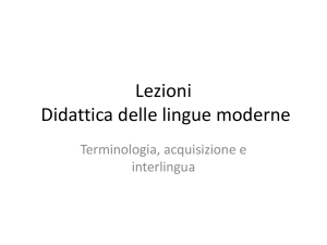 02 lezione-acquisizione - Dipartimento di Lingue, Letterature e