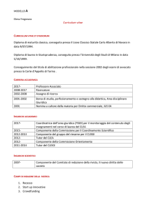 Curriculum vitae Diploma di maturità classica, conseguito presso il
